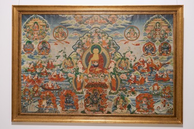 Een grote thangka, Tibet of Nepal, 19/20e eeuw