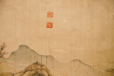 Une paire de peintures chinoises sur soie au sujet &quot;Les huit chevaux de Mu Wang&quot;, 19/20&egrave;me