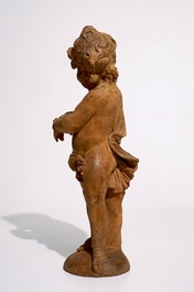 Toegeschr. aan Lodewyck Willemsens (Antwerpen, 1630-1702), een groot terracotta model van een putto