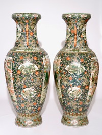 A massive pair of Chinese vases, 20th C.