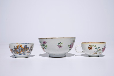 A varied lot of Chinese famille rose and Imari-style porcelain, 18th C.