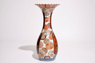 A Japanese Imari vase with lacquer reserves, Meiji, 19th C.