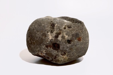 A carved limestone model of a skull or Memento Mori, 16th C.