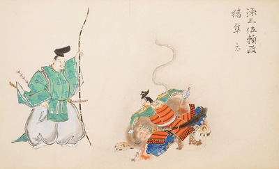 Drie Japanse schilderijen op papier, Meiji/Taisho, 19/20e eeuw