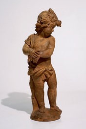 Toegeschr. aan Lodewyck Willemsens (Antwerpen, 1630-1702), een groot terracotta model van een putto