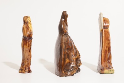 Six religious Flemish pottery figures, incl. Laigneil and Noseda workshops, 20th C.