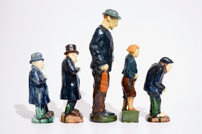 Gilbert Monteyne (1939-), 8 Flemish pottery figures, 20th C.