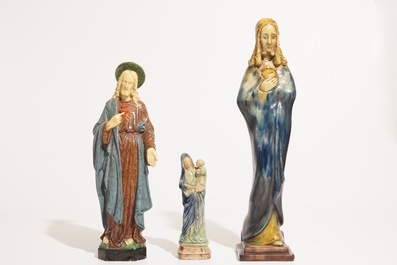 Six figures religieuses en poterie flamande, ateliers de Laigneil et Noseda, 20&egrave;me