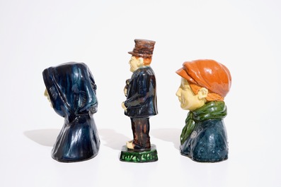 Gilbert Monteyne (1939-), 8 Flemish pottery figures, 20th C.