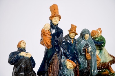 Een groep in Vlaams aardewerk, &quot;De Kleine Bruiloft&rdquo;, wellicht Caesens, 20e eeuw