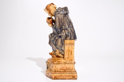 Gustave Pickery (1862-1921), un groupe en poterie flamande, &quot;La dame avec la corbeille&rdquo;