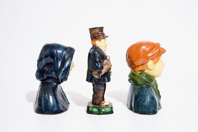 Gilbert Monteyne (1939-), 8 Flemish pottery figures, 20th C.