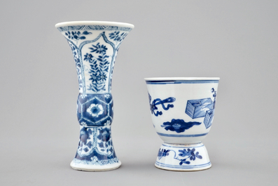 Un lot vari&eacute; en porcelaine de Chine bleu et blanc et famille rose, Wanli, Kangxi et apr&egrave;s