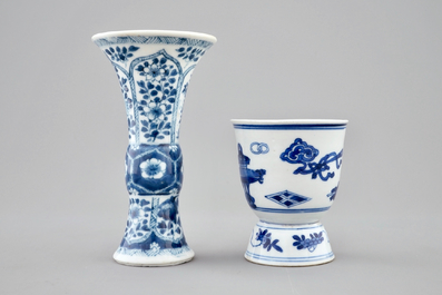 A varied selection of Chinese blue and white and famille rose wares, Wanli, Kangxi and later