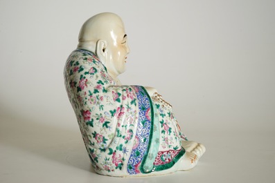 A fine large Chinese famille rose model of Buddha, 19/20th C.