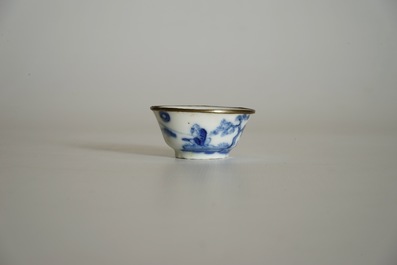 Six Chinese blue and white &quot;Bleu de Hue&quot; wine cups for the Vietnamese market, 19th C.