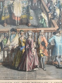 Bernard Picart, &quot;Inwijding van de Portugese synagoge te Amsterdam&quot;, handingekleurde kopergravure, 1724-1737