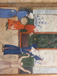 Drie pagina's uit ge&iuml;llustreerde islamitische manuscripten, 17/18e eeuw