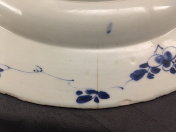 A blue and white Chinese armorial dish for the Dutch market, arms of Pelgrom, Kangxi