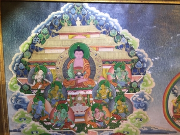 Een grote thangka, Tibet of Nepal, 19/20e eeuw