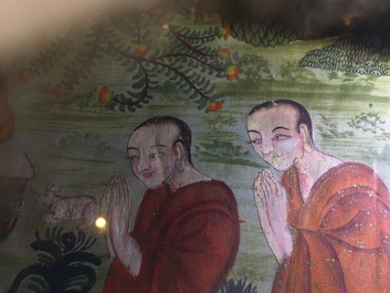 Un lot de trois thangkas, Tibet ou N&eacute;pal, 19/20&egrave;me