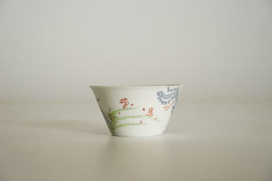 A Chinese eggshell &quot;Dragon and phoenix&quot; wine cup, Yongzheng