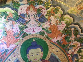 A large thangka, Tibet or Nepal, 19/20th C.