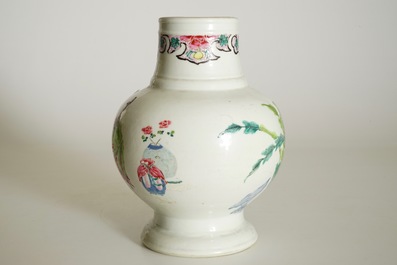 A Chinese famille rose bottle vase with &quot;Long Elizas&quot; and little boys, Yongzheng