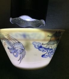 A Chinese eggshell &quot;Dragon and phoenix&quot; wine cup, Yongzheng