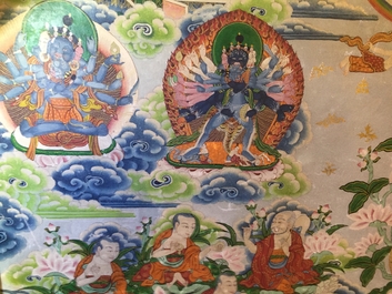 A large thangka, Tibet or Nepal, 19/20th C.