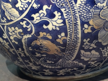 A large Chinese blue and white triple gourd vase, Kangxi