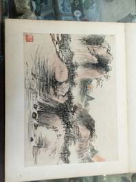 Een Chinees album met aquarellen en kalligrafie, 19/20e eeuw