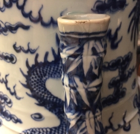 A large Chinese blue and white "dragon" hu vase, 19th C.