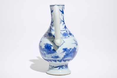 A Chinese blue and white jug, Transitional period