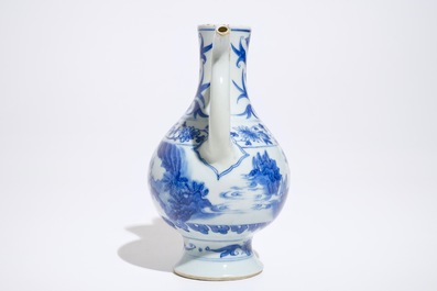 A Chinese blue and white jug, Transitional period