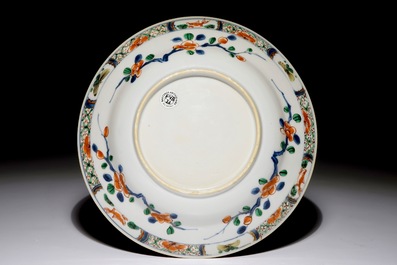 A Chinese famille verte plate with Stanislaw design, Kangxi