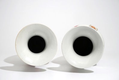 Deux grands vases en porcelaine de Chine qianjiang cai, 19/20&egrave;me