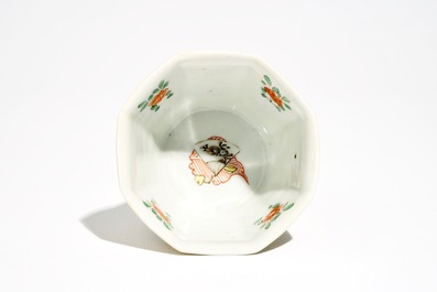 A Chinese famille verte caf&eacute; au lait-ground cup and saucer, Kangxi