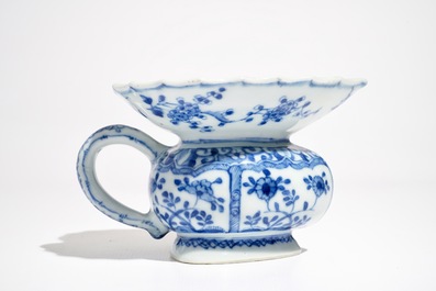 A Chinese blue and white heart-shaped spittoon, Kangxi