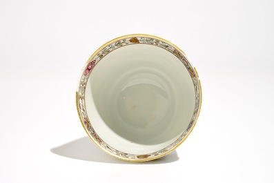 A rare Chinese famille rose cup and saucer, Qianlong