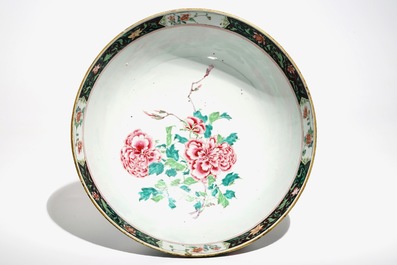 A large Chinese famille rose bowl with a fine figurative design, Yongzheng