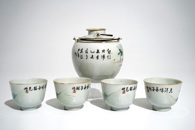 Un service &agrave; th&eacute; en porcelaine de Chine qianjiang cai, 19/20&egrave;me