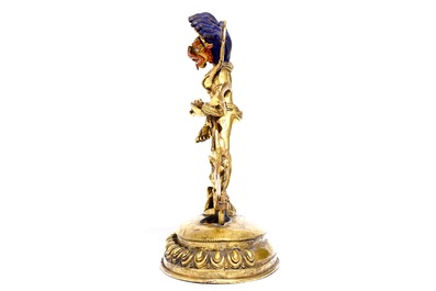 A Tibetan gilt bronze figure of Simhavaktra, 18th C.