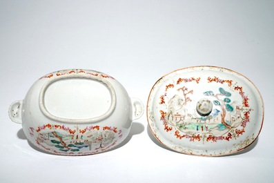 A Chinese famille rose Meissen style tureen and cover, Qianlong