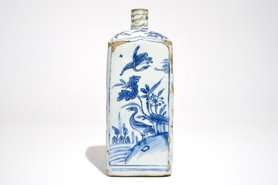 A Chinese blue and white square gin bottle, Wanli
