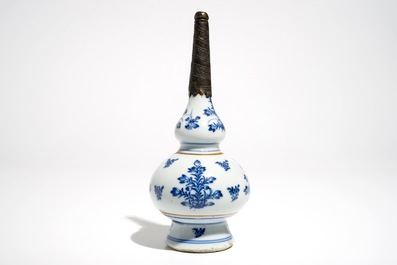 A Chinese blue and white silver-mounted water sprinkler for the Islamic market, Kangxi