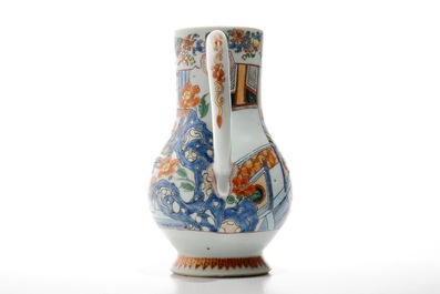 Een Chinese verte-Imari kan met fijn figuratief decor, Yongzheng