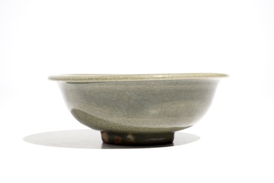 A Chinese monochrome dark Longquan celadon bowl, Ming