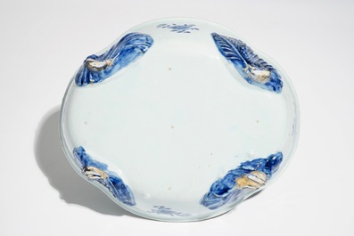 A Chinese blue and white lobed salad bowl, Qianlong