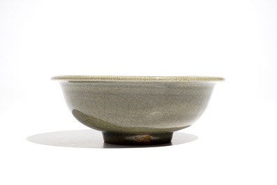 A Chinese monochrome dark Longquan celadon bowl, Ming